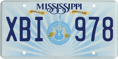 MS license plate XBI978