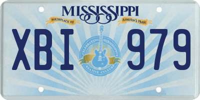 MS license plate XBI979