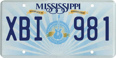 MS license plate XBI981