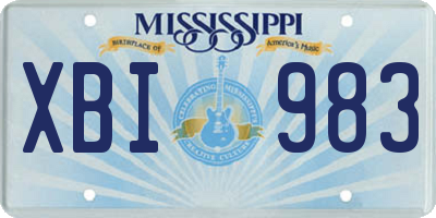 MS license plate XBI983
