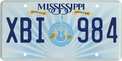 MS license plate XBI984