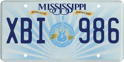 MS license plate XBI986