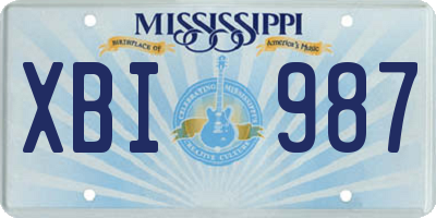MS license plate XBI987
