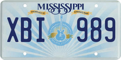 MS license plate XBI989