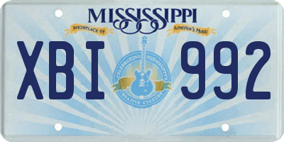 MS license plate XBI992