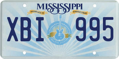 MS license plate XBI995
