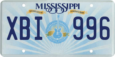 MS license plate XBI996