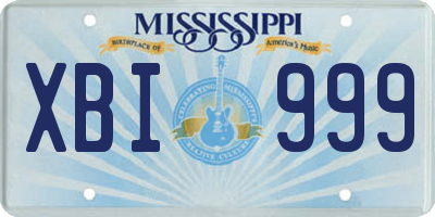 MS license plate XBI999