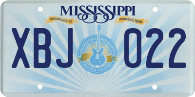 MS license plate XBJ022