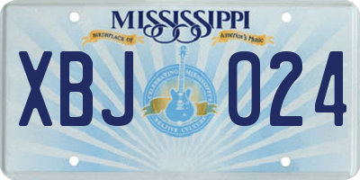 MS license plate XBJ024