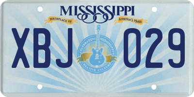 MS license plate XBJ029