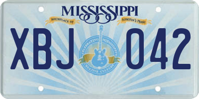 MS license plate XBJ042