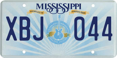 MS license plate XBJ044