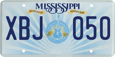 MS license plate XBJ050