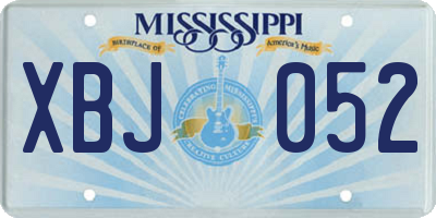 MS license plate XBJ052
