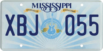 MS license plate XBJ055
