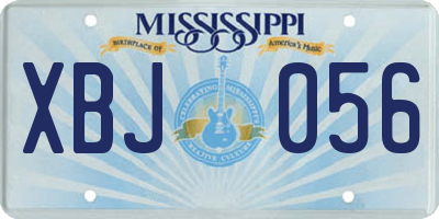 MS license plate XBJ056