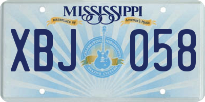 MS license plate XBJ058