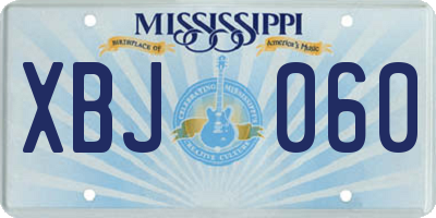 MS license plate XBJ060
