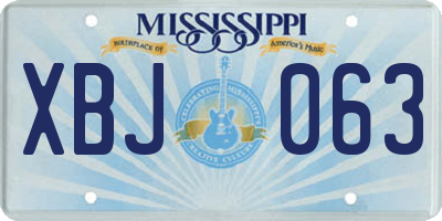 MS license plate XBJ063