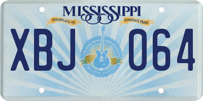 MS license plate XBJ064