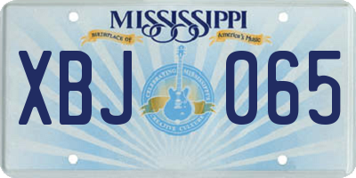 MS license plate XBJ065
