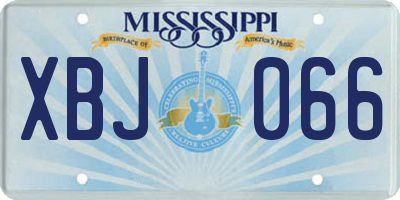 MS license plate XBJ066