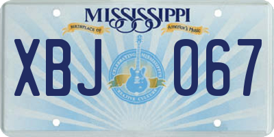MS license plate XBJ067