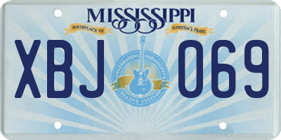 MS license plate XBJ069