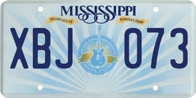 MS license plate XBJ073