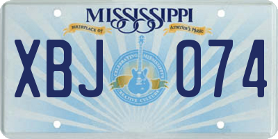 MS license plate XBJ074