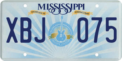 MS license plate XBJ075