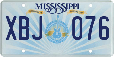MS license plate XBJ076