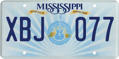 MS license plate XBJ077