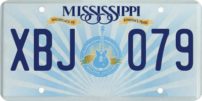 MS license plate XBJ079