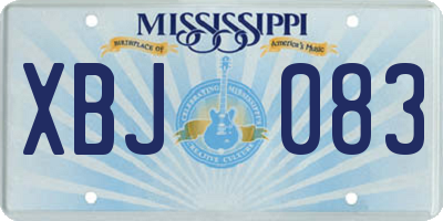 MS license plate XBJ083