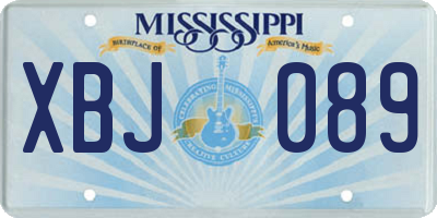 MS license plate XBJ089
