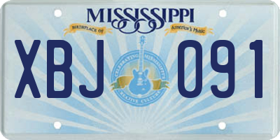 MS license plate XBJ091