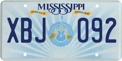 MS license plate XBJ092