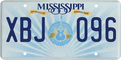 MS license plate XBJ096