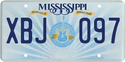 MS license plate XBJ097