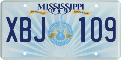 MS license plate XBJ109