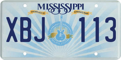 MS license plate XBJ113