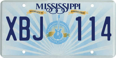 MS license plate XBJ114