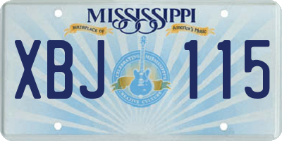 MS license plate XBJ115