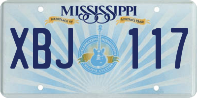 MS license plate XBJ117