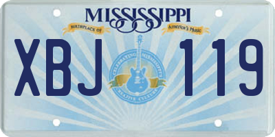 MS license plate XBJ119