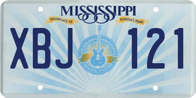 MS license plate XBJ121