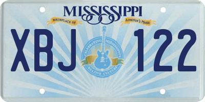 MS license plate XBJ122