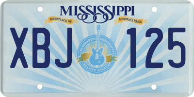 MS license plate XBJ125